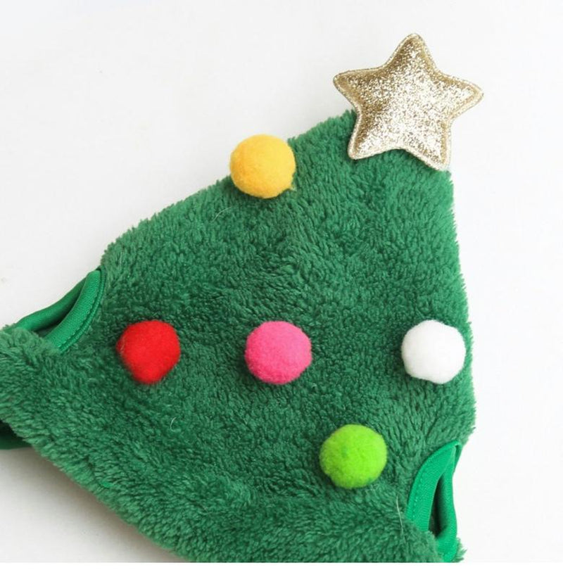 Pet Christmas Hat and Scarf Santa Scarf for Cat Dog Cosplay Dress up Holiday Costume Set New Year Festive Party Costume Accessories Puppy