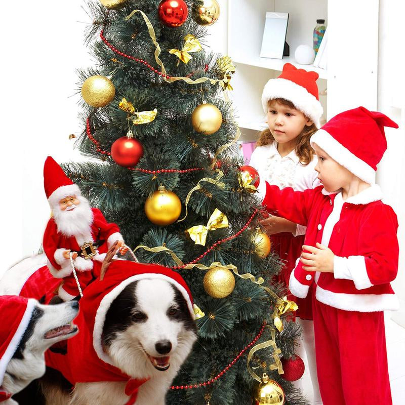 Santa Dog Costume Christmas Pet Clothes Santa Claus Riding Pet Cosplay Costumes Party Dressing up Dogs Cats Outfit for Small Medium Large Dogs Cats